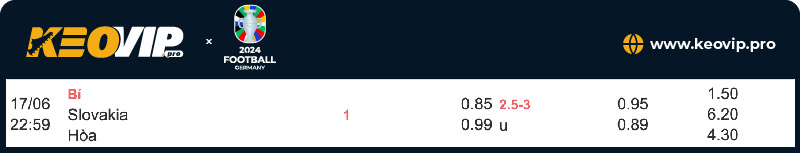 Tỷ lệ kèo Bỉ vs Slovakia